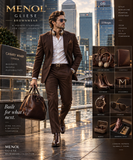 Man wearing MENOL GLIESE brown formalwear in Canary Wharf, London