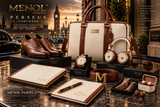 MENOL Perseus ivory and brown leather goods, footwear and accessories