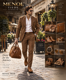 MENOL TIEDE tan leather shoes, bags, belt, watch, headphones and accessories